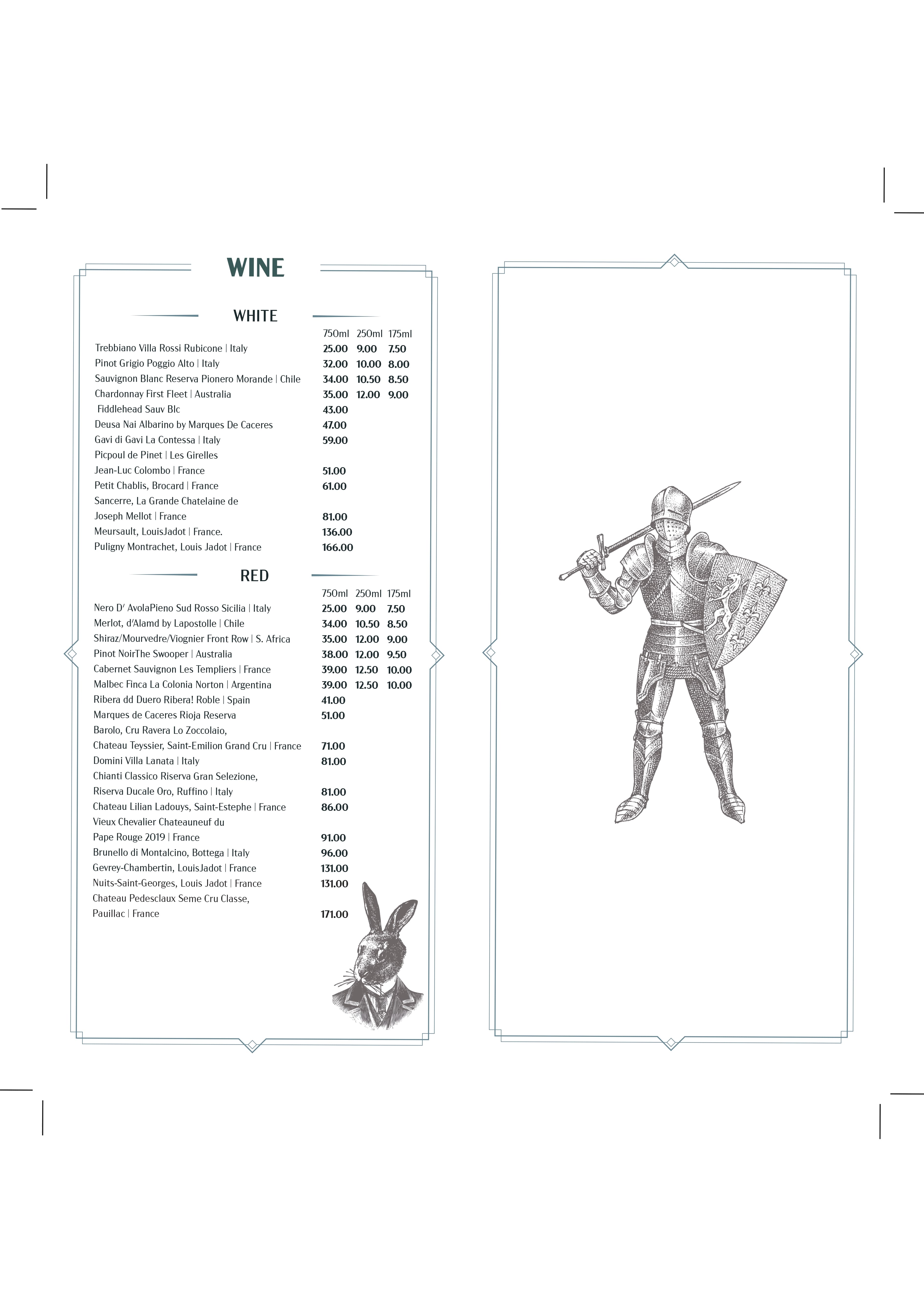 Drinks menu page 2