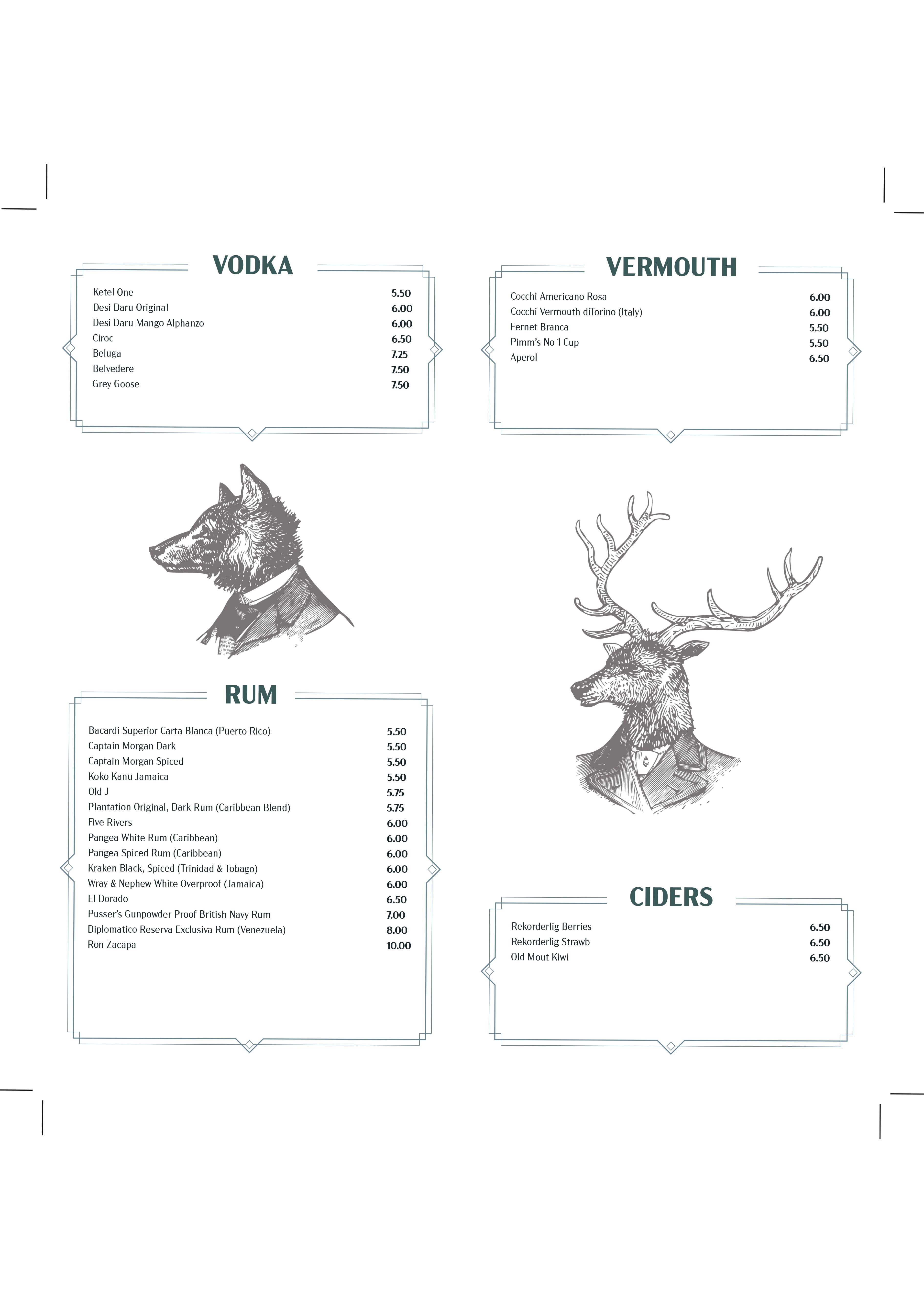 Drinks menu page 4